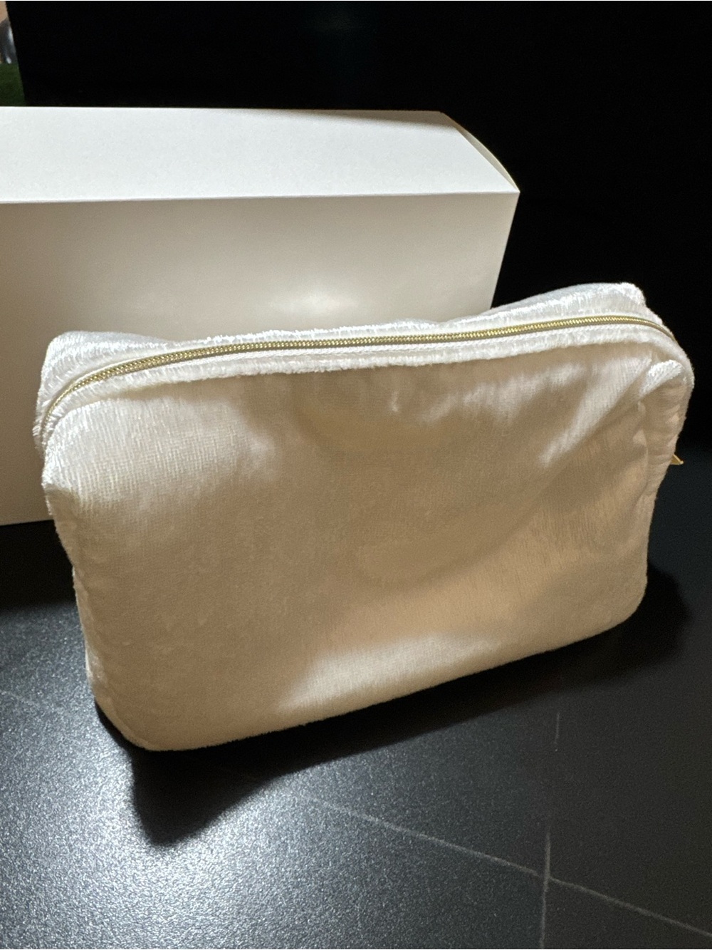 Dior White Velvet CD Logo Cosmetic Pouch - Picture 6 of 10